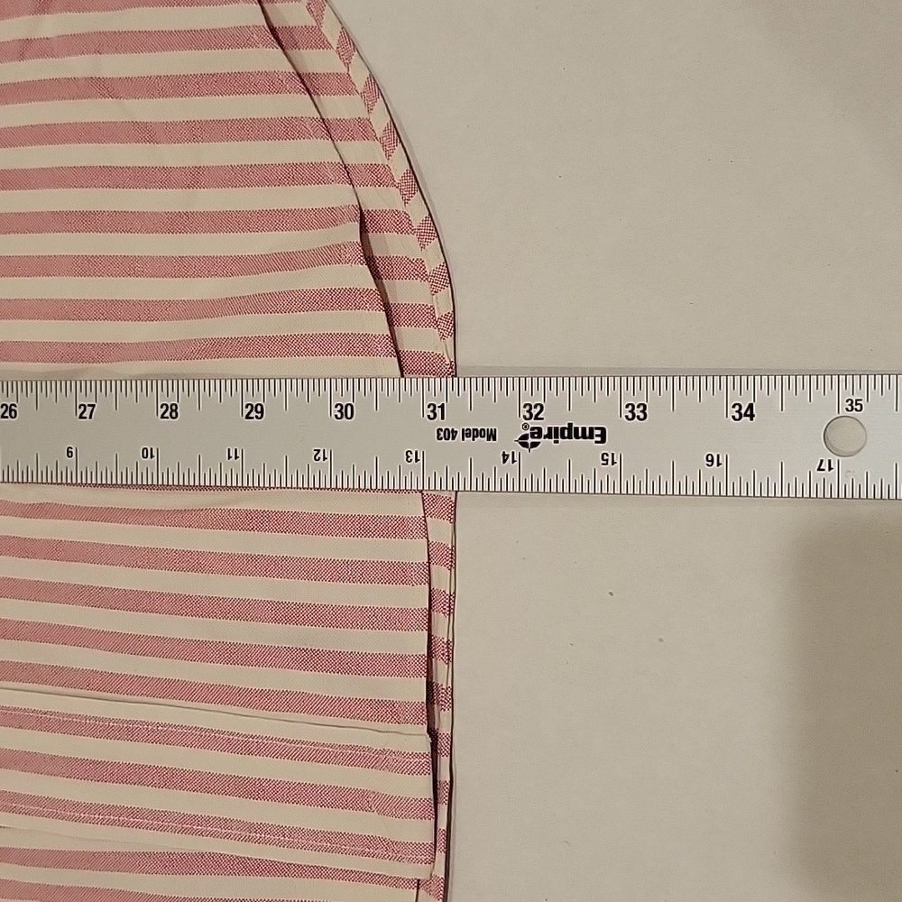 Polo Ralph Lauren Big Shirt 100% Cotton, Cream with Mdm Pink Stripes, Size L - Picture 6 of 9